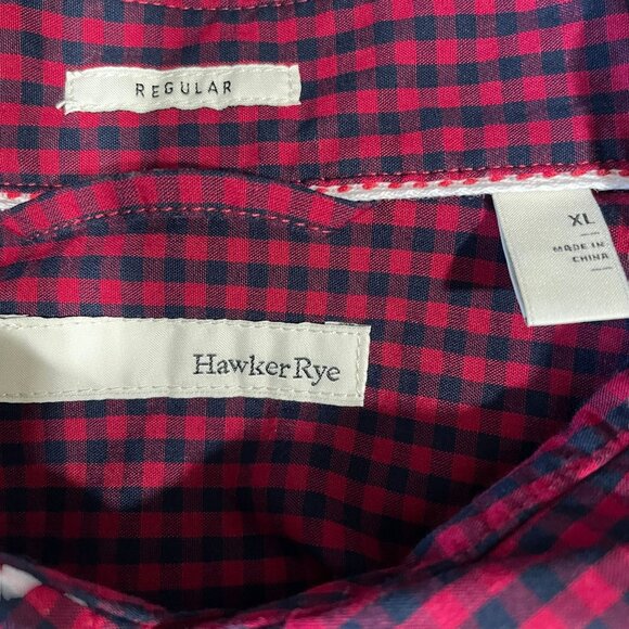 Hawker Rye Mens XL Gingham Check Button-Down Plaid Shirt Classic Casual Stylish - Picture 3 of 9